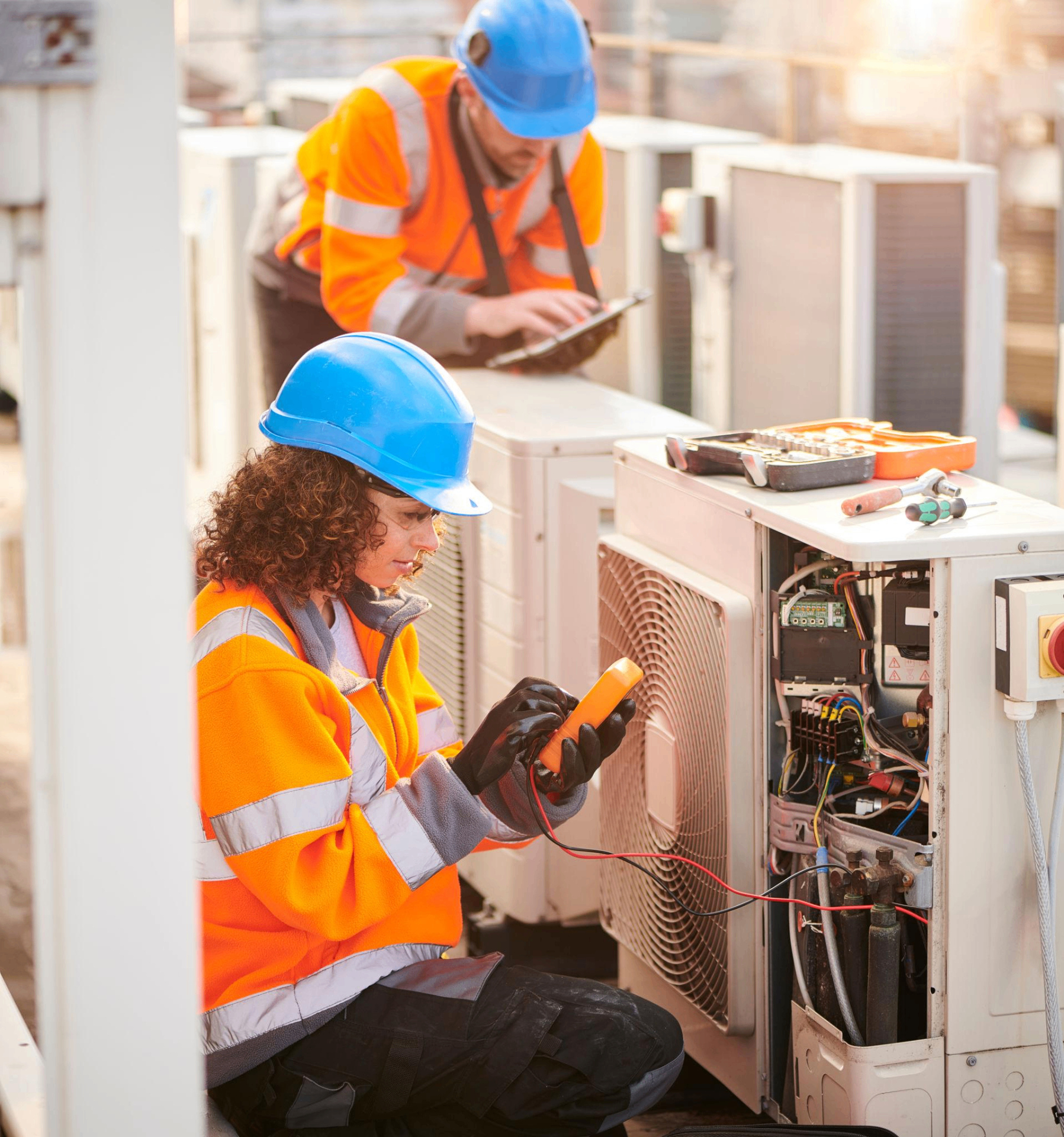 Future Solutions engineers servicing air conditioning units